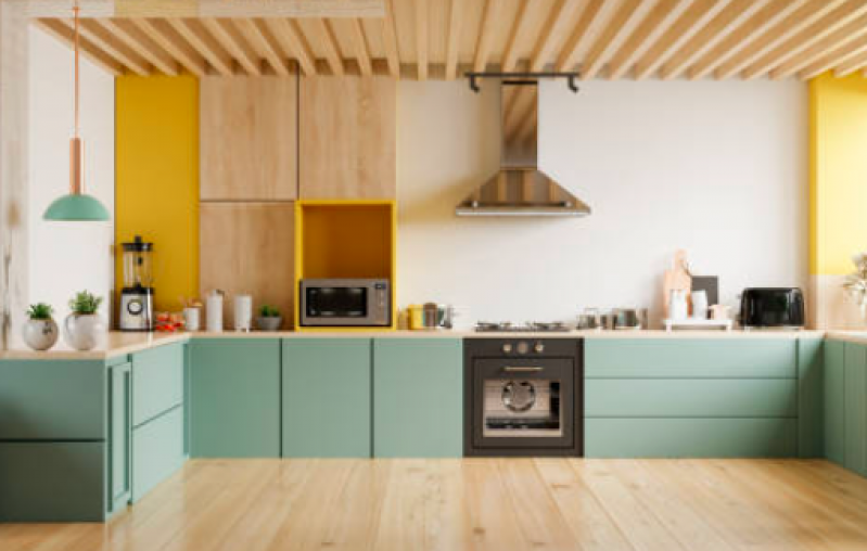 Cozinha de Apartamento Pequeno Planejado Orçamento Caieiras - Cozinha Planejada Pequena para Apartamento