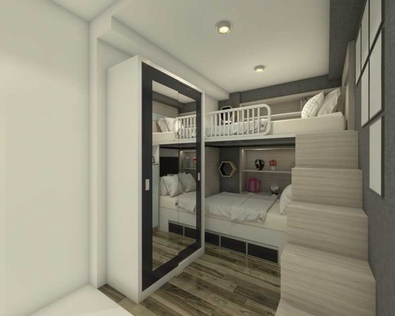 Dormitórios Casal Planejado Quarto Pequeno Santa Bárbara DOeste - Dormitório Planejado Casal Moderno